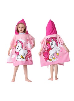 Buy Kids Bath Towel for 1-6 Years Toddler, 1Pcs Kids Hooded Towel, Microfiber Bath Towel Super Soft Robe Poncho Bathrobe, Boys Girls Swimming Beach Holiday Water Playing Pool Bath Coverups (3D Unicorn) in Saudi Arabia