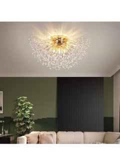 Buy 8 Head Gold Dandelion Crystal Ceiling Lamp G9 LED 3000K Living Room Bedroom Dining Room Lamps in Saudi Arabia