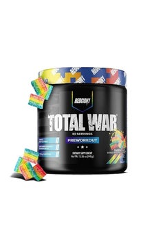 اشتري REDCON1 Total War Pre Workout Powder, Vegan & Keto Friendly Pre workout for Men & Women with 320mg of Caffeine - Fast Acting HMB , Rainbow Candy (30 Servings) في الامارات