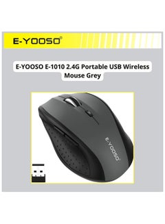 اشتري E-YOOSO E-1010 Wireless Mouse, Grey, Computer Mouse 18 Months Battery Life Cordless Mouse, 5-Level 2400 DPI, 6 Button Ergo Wireless Mice, 2.4G Portable USB Wireless Mouse for Laptop, Mac في الامارات