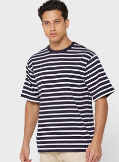 Buy Striped Crew Neck T-Shirt in Saudi Arabia