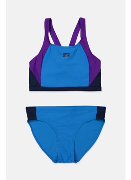 اشتري Women 2 Piece Bikini Bottom And Non Padded Top Set, Blue and Purple في السعودية