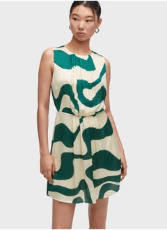 Buy Pleated Printed Dress in UAE