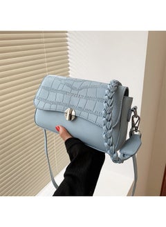 Buy Pattern Cross Bag Faux Leather With Hand For Women 25×15 CM- Light Blue in Egypt