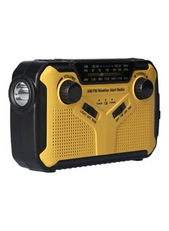 Buy Solar Powered Digital FM/AM/WB With LED Reading Light And Flashlight V8681-V Black/Yellow in Saudi Arabia