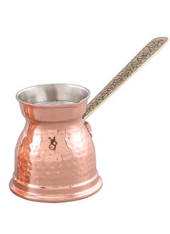 Buy Majestic Copper Turkish Coffee Pot – Capacity: 520 ml (Large Size), Hammered Design, Rose Gold Finish – Handcrafted with Elegant Handle, Perfect for Turkish Coffee, Arabic Coffee, Tea, Milk, and Hot Beverages in UAE