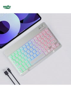 اشتري لوحة المفاتيح لـ Android iOS Windows Wireless Mouse Mouse Bluetooth المتوافقة مع لوحة مفاتيح RGB الخلفية المتوافقة مع هاتف iPad في السعودية