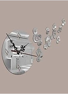 اشتري music symbol mirror sun acrylic wall clocks 3d home decor diy art clock watch-ejv في مصر