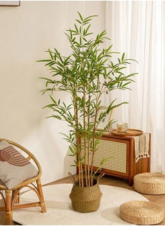 اشتري شجرة الخيزران الاصطناعية 120 سم، Faux Plant 7 Trunks الخيزران، النبات الاصطناعي شجرة الخيزران المزيفة 1.2m for Home Office Indoor Outdoor ديكور في السعودية