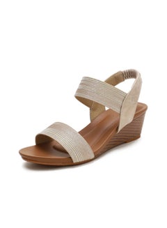 Buy Women Summer Wedge Heel Sandals For Ladies Leather Casual Sandals in Saudi Arabia