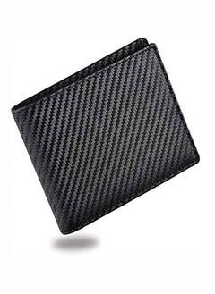 Buy Mens Wallet Multi-functional Casual Tersely Leather Trifold Carbon Fiber Rfid Blocking Card Holder Bifold Stylish Wallets with Id Window Gifts for Men Business Black	"PREMIUM QUALITY:The made from han in Saudi Arabia