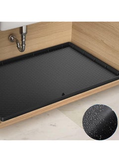 Buy Sink Mat  Waterproof Kitchen Cabinet Tray Flexible Silicone Under Sink Liner With Drain Hole  Kitchen Bathroom Cabinet Mat And Protector For Drips Leaks Spills56*86*1.7Cm (Black) in Saudi Arabia