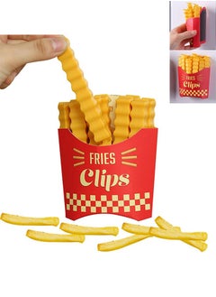 Buy 12 Pieces Fries Clips Fridge Magnet, Shaped Bag Clips to Seal Opened Food Packages Fun Bag Clips for Food in a Magnetic Box to Always Be at Hand Cute Kitchen Accessories in UAE