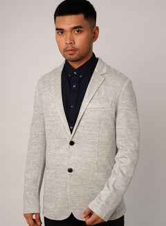 Buy Men’s Autumn Blazer Long Sleeves Two Buttons– LIGHT GREY MELANGE in UAE