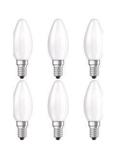 Buy 6-Piece Retrofit Classic B Mini Candle Shape E14 4 W LED Lamp Warm White in UAE