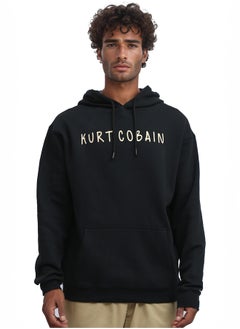 Buy Winter Printed ''Kurt Cobain'' Black Hoodie in Egypt