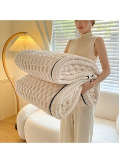 اشتري Double Sided Fleece Blanket,Bed Throws,Fleece Throw Blanket for Couch,Super Soft Fuzzy Plush Blankets for Sofa and Bed,200*230cm (Beige) في السعودية