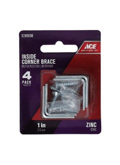 Buy 4-Piece Zinc Inside L-Corner BrSilver 1 x 0.5 Inch 01-3404-210 in Saudi Arabia