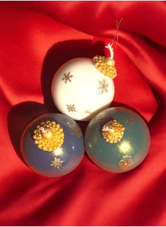 Buy Set of 3 Small Christmas Ball Candles in UAE