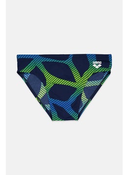 اشتري Men Stripe Print Swimwear Brief, Navy and Green في السعودية