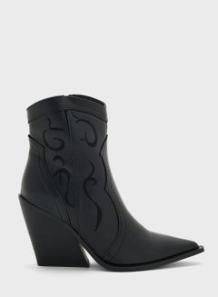 Buy Embroidered Cowboy Ankle Boots in UAE