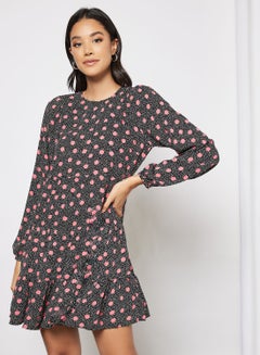 Buy Long Sleeve Printed Dress in UAE