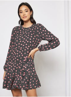 Buy Long Sleeve Printed Dress in UAE