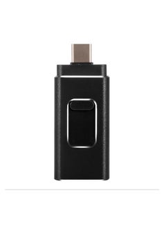 Buy 128GB USB Flash Drive, Shock Proof 3-in-1 External USB Flash Drive, Safe And Stable USB Memory Stick, Convenient And Fast Metal Body Flash Drive, Black Color (Type-C Interface + apple Head + USB) in Saudi Arabia