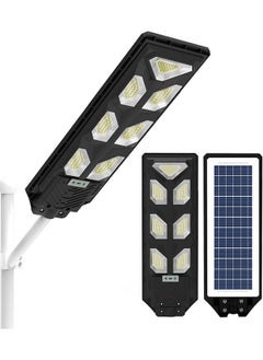 اشتري 700W Outdoor LED Solar Street Light with Motion Sensor, LED Solar Light, 6500K Street Lamp Powered Floodlight Patio Yard Garage Waterproof IP65 with Remote Control, Pole Included في السعودية