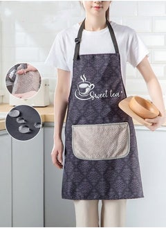 اشتري Adjustable Kitchen Apron With Pockets,Waterproof Oil-proof Cooking Aprons With Paste In type Hand-Wiping Towel,Kitchen Chef Apron في الامارات