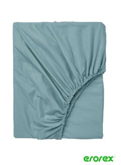 Buy Fitted sheet light blue 160x200 cm in Saudi Arabia