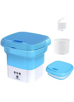 Buy Portable Washing Machine, Mini Foldable Washing Machine with Blue Light Sterilizer for Baby Clothes Underwear Small Items for Apartment Camping Trip (Blue) in UAE