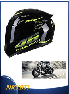 اشتري Motorcycle Full Face Helmet  Lightweight One-Piece Motorbike Helmet Street Bike Racing Helmet with Goggles Detachable Lining, Adult Young Men and Women,M=(55-58cm) في الامارات