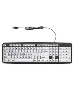 Buy USB Wired Keyboard - English Black/White in Saudi Arabia