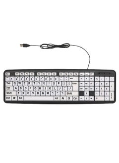 اشتري USB Wired Keyboard - English Black/White في السعودية