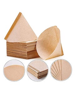 Buy 100Pieces Coffee Filter Paper, Disposable V60 Cone Brown Paper, Barista Tools Home Coffee Maker Coffee Filters for Pour Over Coffee 1-4Cups in UAE