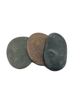 اشتري Pack of 3 Flat Stones Large for, Decoration, Painting, Natural Pebbles Decorative Painting في مصر