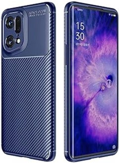 Buy Suitable for OPPOfindx5 Mobile Phone Case Full Cover Beetle Cover,Delicate Texture TPU Material Business Style Stripe Back Cover (Blue) in Egypt