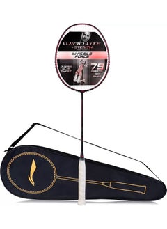 Buy Wind Lite Stealth Badminton Racket - Black/Red (Strung) in UAE