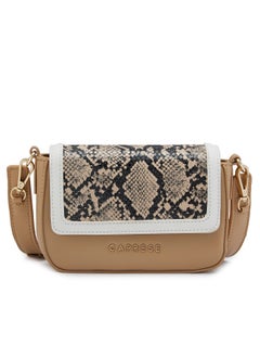 Buy Caprese Ellis Snakeskin print Fawn Faux Leather Small Sling Bag in UAE