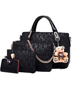Buy 4 PCS Top Handle Satchel Handbag Set Large Tote Purse Shoulder Bag Card Holder in Saudi Arabia