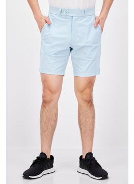 اشتري Men Regular Fit Plain Basic Shorts, Light Blue في الامارات