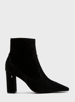 Buy Nyshaa Suede Block Heel Ankle Boots in UAE