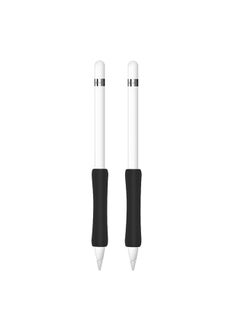 Buy Silicone Grip Holder (2 Pack) for Apple Pencil 2nd Generation Protective Pen Cover - Black in UAE
