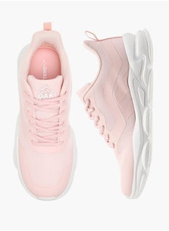 Buy Women Textured Lace-Up Sports Shoes with Pull Tabs in Saudi Arabia