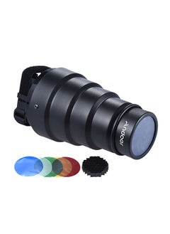 اشتري Conical Snoot Light Modifier w/ 50 Degree Honeycomb Color Filter Replacement for Neewer Canon Nikon Yongnuo Godox Meike Vivitar Photography On-camera Speedlite Speedlight في السعودية