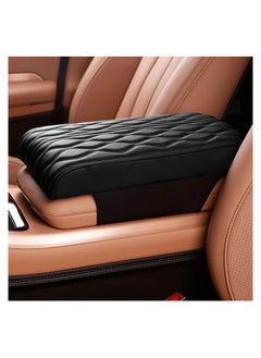 Buy Premium PU Leather Car Arm Rest Cushion Padded Memory Foam Cushion Comfort High Quality Black in UAE