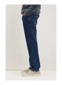 Buy Straight Dark Blue Rinse Jeans in UAE