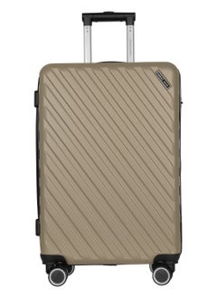 اشتري Lightweight ABS Hard Side 8 Spinner Wheel Cabin Luggage / Carry-On Trolley Bag with Lock 20 Inch - Champagne في السعودية