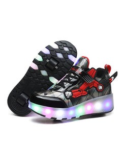 اشتري Kids Roller Skates Light up Shoes with Double Wheel Shoes LED USB Charging Roller Sneakers for Girls Boys Best Gift في السعودية